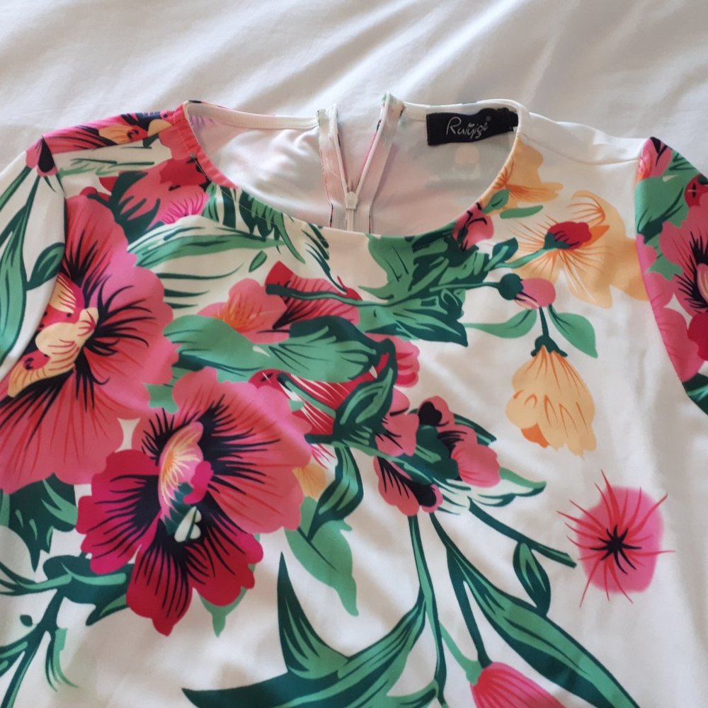 Ruiyige Long Slinky Floral Design Bodycon Dress